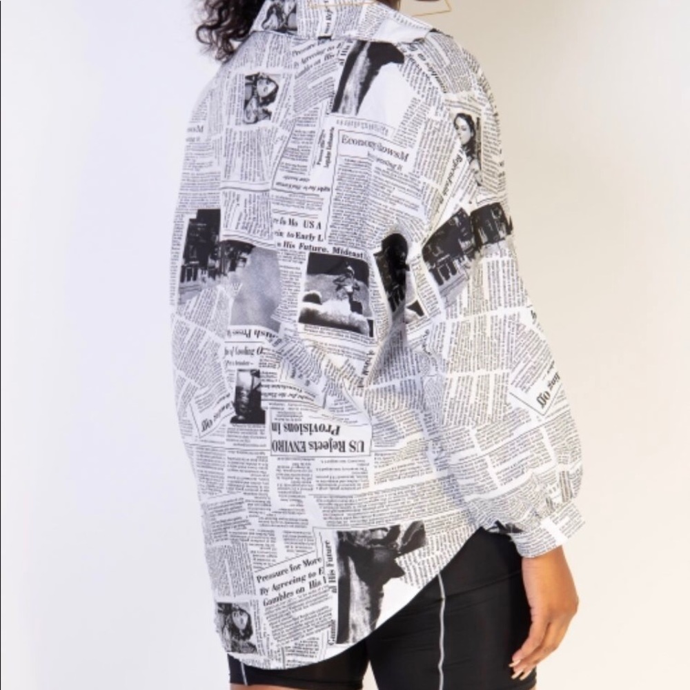 Newspaper print shirt